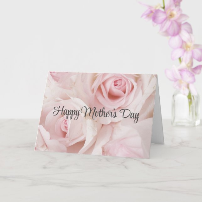 Vintage Pink Roses & Elegant Lace - Mother's Day Card (Orchid)