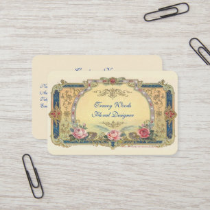 Vintage, Pink Roses French Country   Business Card
