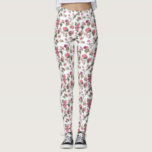 Vintage Pink Roses Leggings