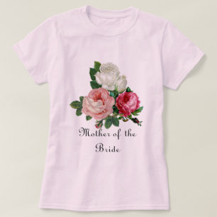 Vintage Pink Roses  Mother of the Bride Flower T-Shirt
