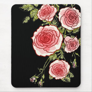 Vintage Pink Roses Mousepad