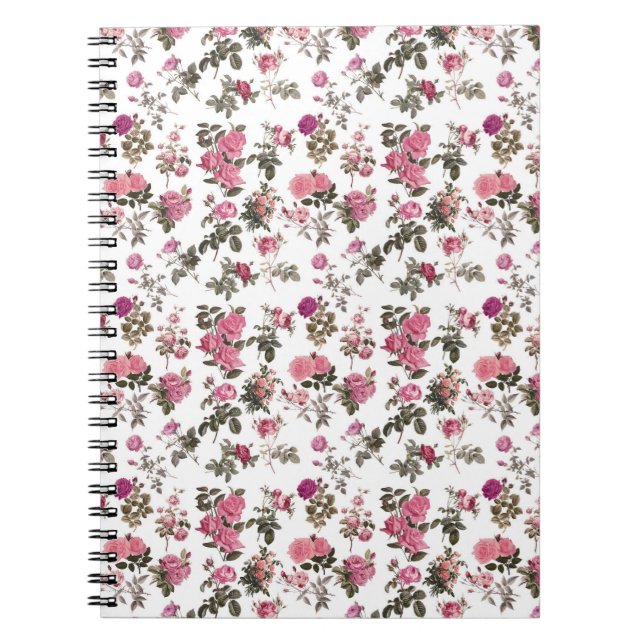 Vintage Pink Roses Notebook (Front)