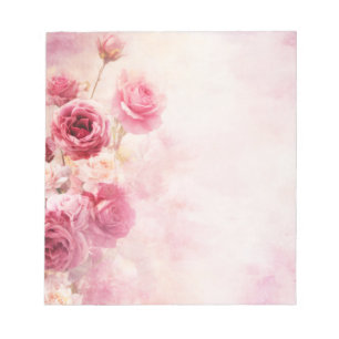 Vintage Pink Roses Notepad