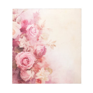 Vintage Pink Roses Notepad