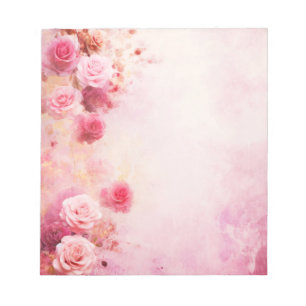 Vintage Pink Roses Notepad