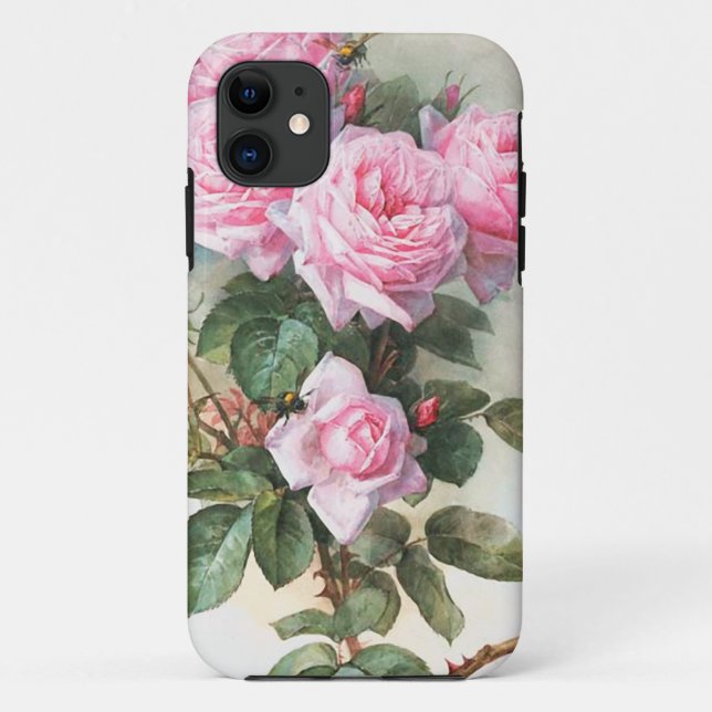 Vintage Pink Roses Painting Case-Mate iPhone Case (Back)