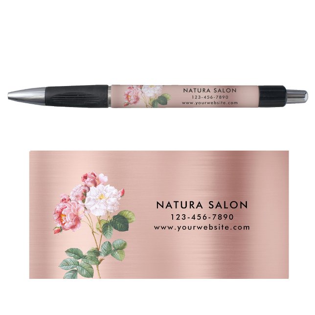 Vintage Pink Roses Salon Business Promo Rose Gold  (Creator Uploaded)