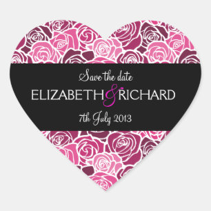 Vintage pink roses 'Save the Date' Sticker