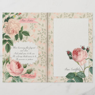 Vintage Pink Roses Scrapbook Paper
