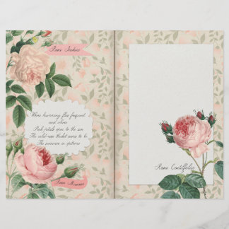 Vintage Pink Roses Scrapbook Paper