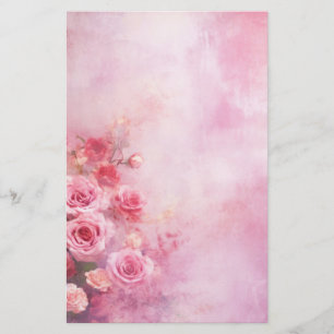 Vintage Pink Roses Stationery