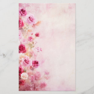 Vintage Pink Roses Stationery