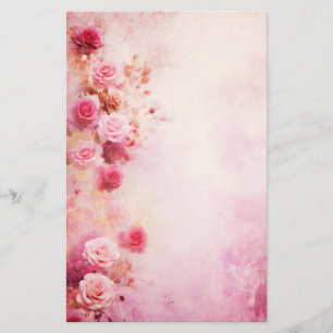Vintage Pink Roses Stationery