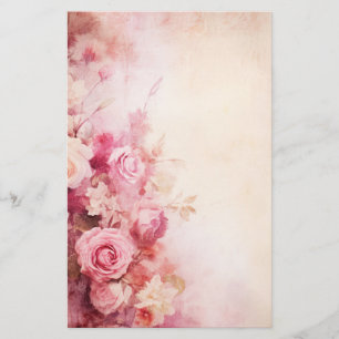 Vintage Pink Roses Stationery