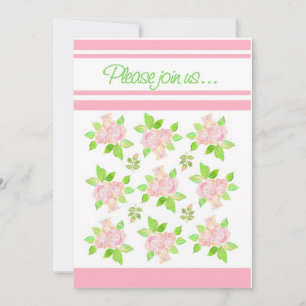 Vintage Pink Roses Summer Party Invitation