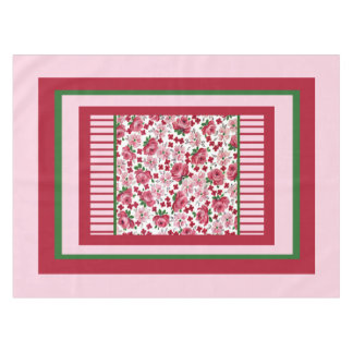 Vintage Pink Roses Tablecloth