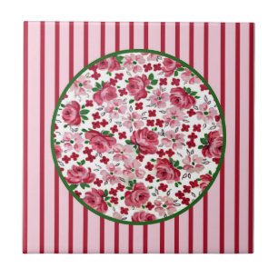 Vintage Pink Roses Tile