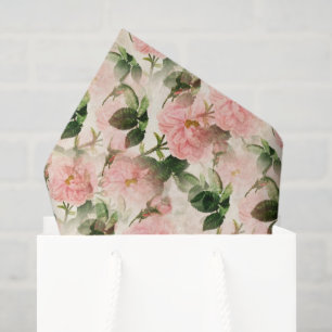 Vintage Pink Roses Tissue Paper