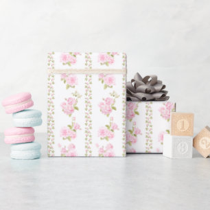 Vintage Pink Roses Wrapping Paper