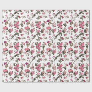 Vintage Pink Roses Wrapping Paper