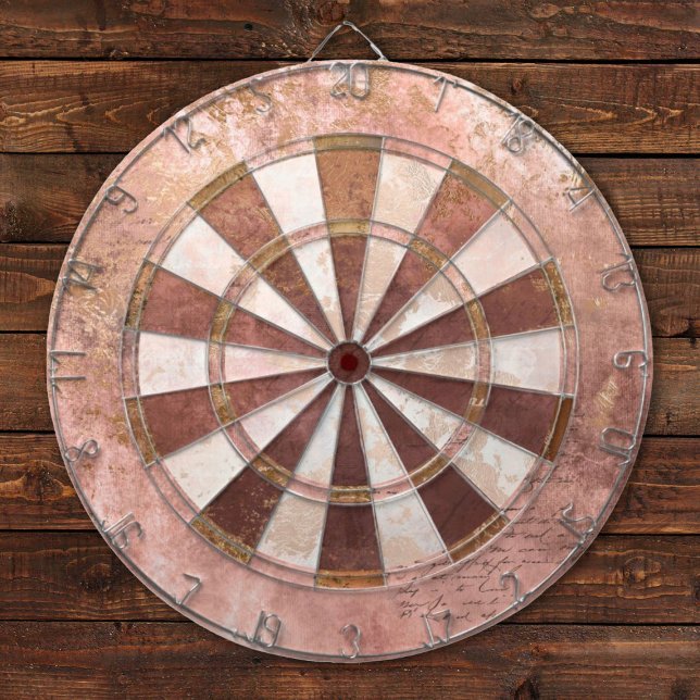 Vintage Pink Rustic Dartboard (a rustic/steampunk style dartboard in pinks and browns)