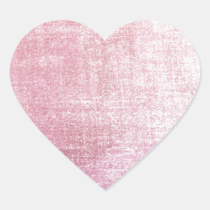 Vintage pink rustic silk fabric worn out heart sticker
