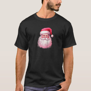 Vintage Pink Santa Christmas Men Women Kids Raglan T-Shirt