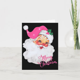Vintage Pink Santa Claus Merry Christmas Pyjamas X Card