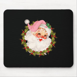 Vintage Pink Santa Claus Merry Christmas Pyjamas X Mouse Mat