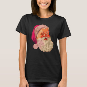 Vintage Pink Santa Claus Pink Christmas 2 T-Shirt
