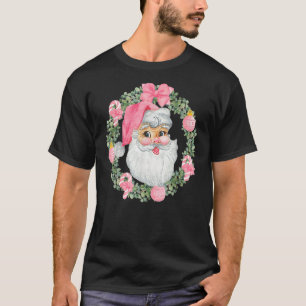 Vintage Pink Santa Claus Pink Christmas Design T-Shirt