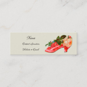 Vintage Pink Shoe  Mini Business Card