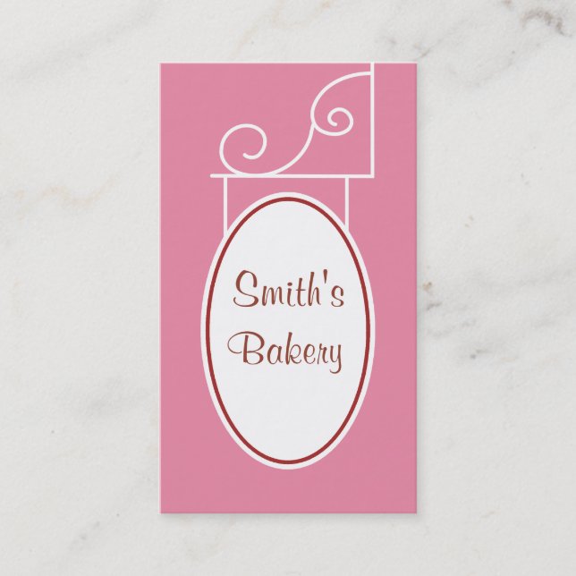 Vintage Pink Sign Business Card (Front)