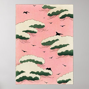 Vintage Pink Sky - Japanese Retro Serenity Poster
