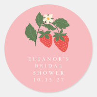 Vintage Pink Strawberry Boho Bridal Shower Custom