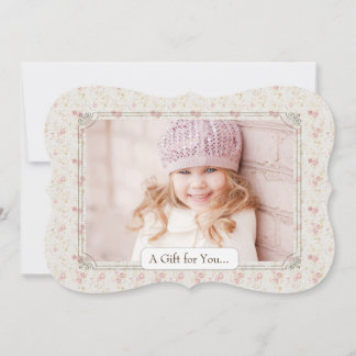 Vintage Pink Tiny Rose Print luxe Gift Certificate