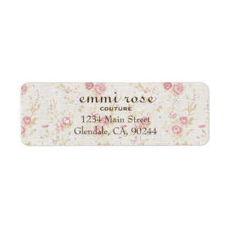 Vintage Pink Tiny Rose Print Return Address Label
