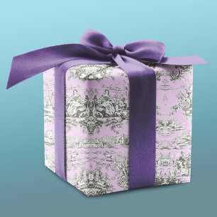 Vintage Pink Toile de Jouy Floral Lake Wrapping Paper