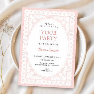 Vintage Pink Toile Invitation