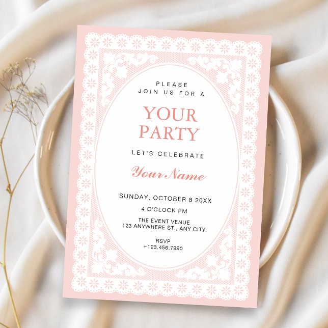 Vintage Pink Toile  Invitation (Creator Uploaded)