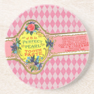 Vintage Pink Toothpaste Ad Coaster