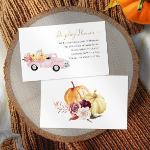 Vintage Pink Truck Display Shower Fall Baby Shower Enclosure Card