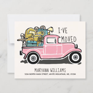 Vintage Pink Truck Furniture Budget Moving Card 