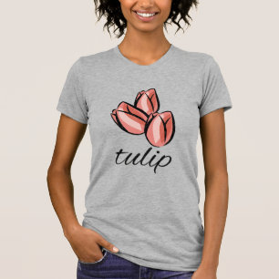 vintage pink tulip flower cool floral gift T-Shirt