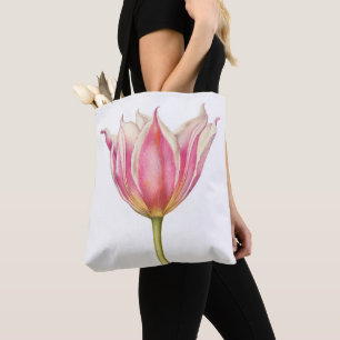 Vintage Pink Tulip Tote Bag