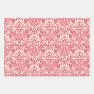 vintage pink wallpaper wrapping paper sheet