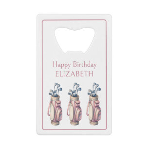 Vintage Pink Watercolor Golf Clubs Personalised