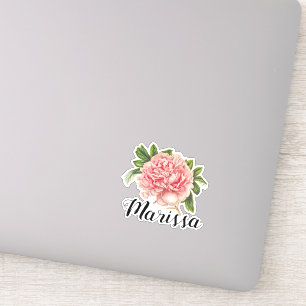 Vintage Pink Watercolor Peony Personalised Name
