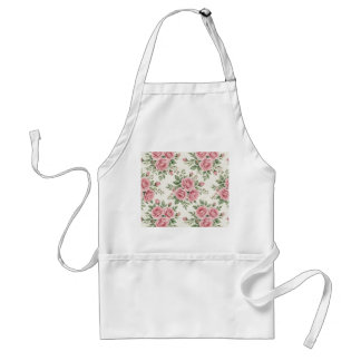 Vintage Pink Watercolor Roses Floral Seamless Standard Apron