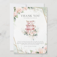 Vintage Pink Watercolor Tea Party 1st Birthday